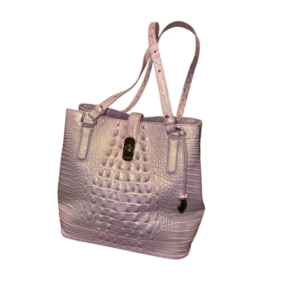 NWT Brahmin Fiora bucket bag in Rose Water Melbourne embossed leather & Dust bag